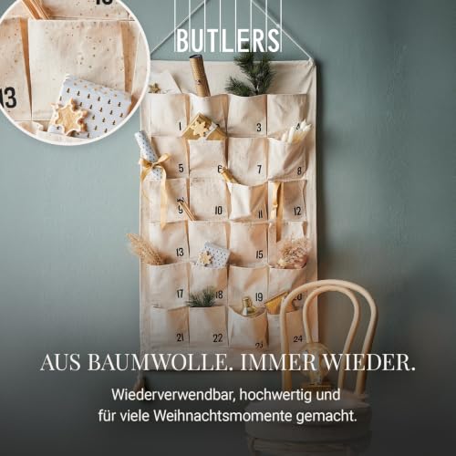 BUTLERS SANTA IS COMING Adventskalender zum Befüllen, Stoff Wandkalender – Ansicht 5