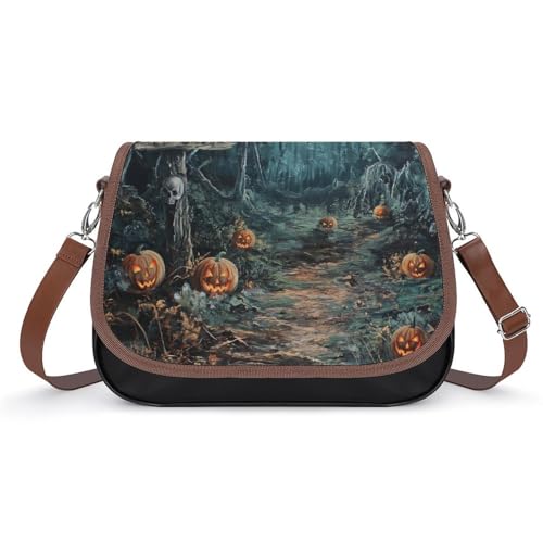 Sac messager imperméable citrouilles d'halloween sac à main femmes