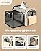 MIDOG Cat Carrier Soft for Small to Medium-Sized Cats,Up to 15 Lbs, TSA Airline Approved Soft Sided Pet Carrier,Collapsible Travel Cat Bag(Beige)