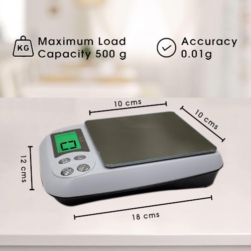 Image of ATOM DM3 Digital Pocket Weighing Scale with 1000gmx0.01g Capacity High Precision Mini Weight Machine For Jewellery, Precious Gems with Tare & Counting Function. A 100 Series