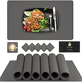 ☕Wasserdichtes und Antifouling & Einfach zu reinigen:Tischset leder Leicht zu reinigen, Tischset Wasserdichtes und Antifouling, Flüssigkeit und Semmelbrösel können nicht eindringen. Wenn Sie das platzset versehentlich beschmutzen, wischen Sie es zum Reinigen vorsichtig ab.Keine Maschinenwäsche. nicht verblassend, nicht fleckig, nicht schimmelig.