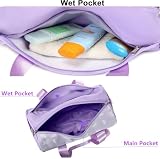 Jumpopack Dziewczęca torba sportowa, torby baletowe dla małych dziewczynek, torba do tańca, torby gimnastyczne dla dziewcząt, dzieci, torba na noc, torba sportowa, Fioletowy motyl, S, Torba podróżna