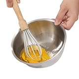 Generico Barreño de acero inoxidable - de cocina, para mezclar de grado alimenticio | Recipiente para lavar verduras, bandeja para ensalada, amasar, batidor para batir las u