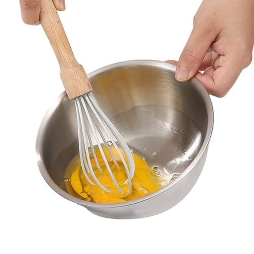 Tazones de acero inoxidable para mezclar – Food Grade Bowl, Kitchen Utensil, Deep Basin | No Slip Cooking Bowl, Durable Measuring Container for Baking Preparation, Fruit Cleaning, Salad Serving