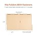 Amazon Basics Manila File Folders with Fasteners for Organized Filing, Letter Size, Light Brown, 100-Pack
