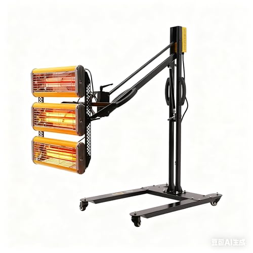 WENBINGSHOP Infrared Curing Lamp, 3900W 1-60 min Timing, Auto Heating Car Curing Light with Bracket, 21 sq.ft Baking Area Spray Baking Booth Heaters, Paint Dryer for On-Site Repair