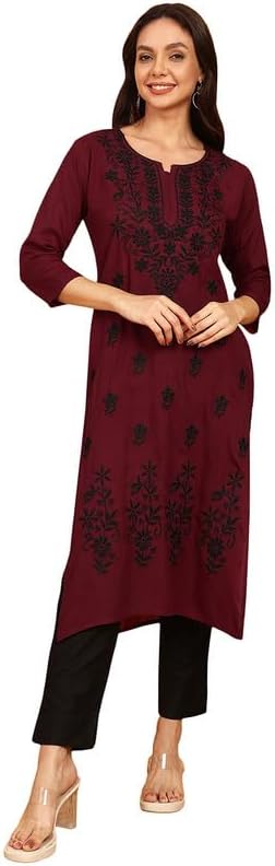 Floral Embroidered Lucknowi Chikankari Kurta