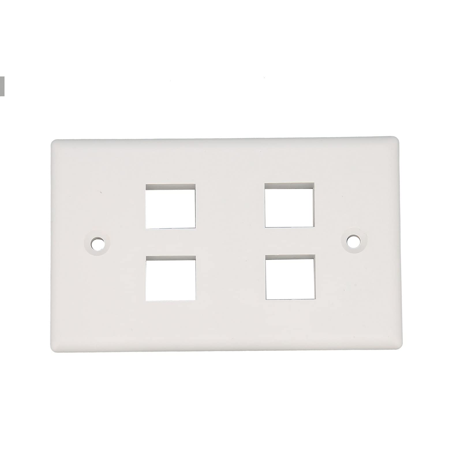 Piastra da Parete Ethernet 4 Porte, Piastra da Parete Jack Keystone Cat6 con Inserto Accoppiatore in Linea Keystone RJ45, da Femmina a Femmina, Bianco