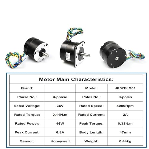 Moteur sans balais 36V JK57BLS01 pour robotique et commande numérique - 3