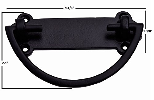 A29 Set Of 2, Cast Iron, Handmade Chest/Trunk Lifter Handle/Pull, Black Powder Coat Finish Heavy Duty For Chests, Trunks, Crates, Storage Boxes #TOP4
