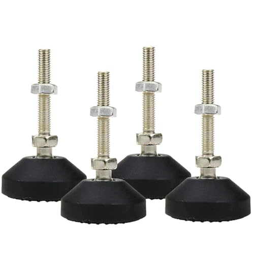 Image of 4Pcs M8x50 Thread Furniture Glide Swivel Leveling Mount Heavy Duty Machine Feet 2 inch Dia Metal Adjustable Feet