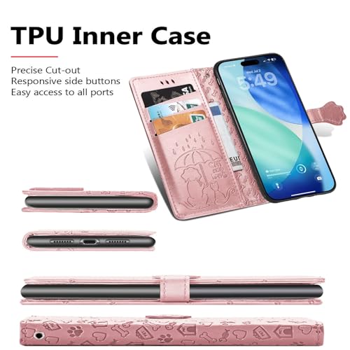 Étui iPhone 17 en cuir bleu résistant pour éviter de perdre ses cartes - 4