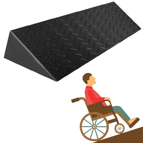 Rampa Di Soglia Portatile Rampa Per Marciapiedi, Per Scalini Altezza 3 A 10 Cm Rampa Per Sedia A Rotelle Antiscivolo Rampa Per Interni Per Spazzatrice Soglie Porte E Bagno ,Nero,100*21.5*10cm