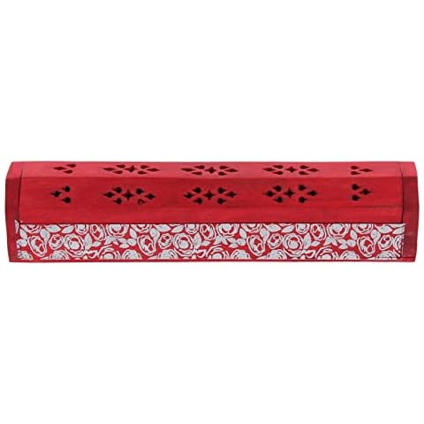 Wooden Incense Stick Burner with Designs Cover