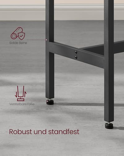 VASAGLE Bartisch, Küchentisch, Küchentresen, rechteckiger Stehtisch, Metallgestell, 40 x 140 x 90 cm, einfacher Aufbau, schmal, Industrie-Design, vintagebraun-tintenschwarz LBT140B01