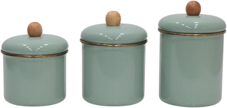 PR Home Soft Green Emaye Baharatlık Seti 3lü