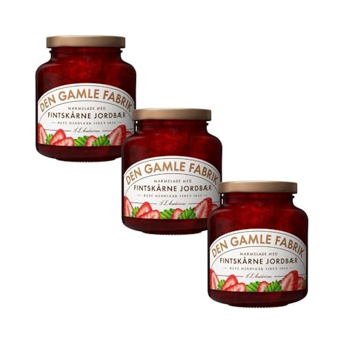 Den Gamle Fabrik Erdbeermarmelade mit feinen Stücken Dreierpack, 3x380g Gourmet Fruchtmarmelade