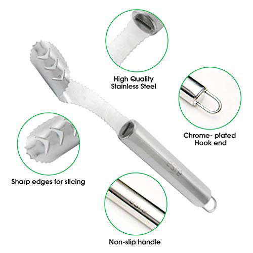 Esre Stainless Steel Pepper Core Remover, Jalapeno Pepper Corer Tool Chili Deseeder, Sharp Edge Kitchen Gadget Seed Remover Dishwasher Safe, Slice Off Vegetables Tops For Barbecue #TOP1