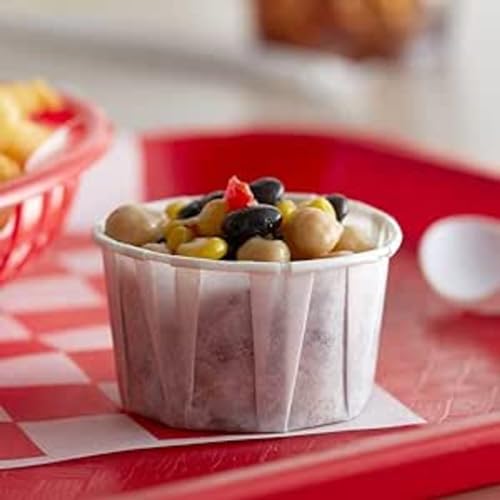 HOT BARGAINS 4oz Paper Souffle Cups, White Disposable Waxed Portion Cups for Condiments and Medicine, Pack of 1000