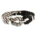 Produktbild WAVEPIRATE® Segeltau-Armband Roma K Schwarz/Grau 21 cm Edelstahl-Verschluss in Geschenk-Box Surfer Damen Frauen