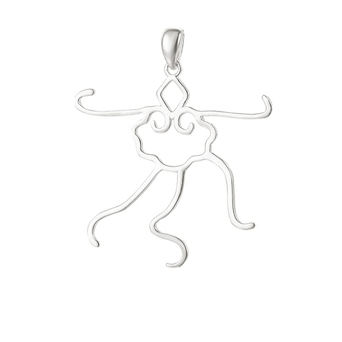 JKEIOJKEIO 925 sterling silver Claw Prong Pendant Blank Cabochon Settings for Irregular Stones DIY jewelry Finding for Necklace (Platina Color)