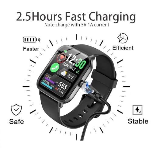VeryFit Chargeur de montre intelligent,Fit pour VRPEFIT KIBFLE Contiente YMZ MMBX FQQ IDW25 IDW26 IDW19 TGW01 DR06 DR03 Montre intelligente,2Pin Remplacement du cordon magnétique USB Câble de recharge (1 Boîte)