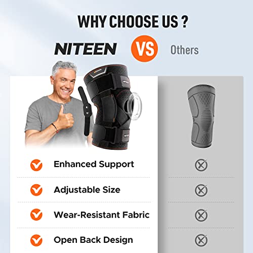 Niteen Hinged Knee Brace For Knee Pain With Side Stabilizers Knee Braces For Women Men Adjustable Knee Pad For Meniscus Tear Plus Size Compression Patella Gel Pads Knee Support For Acl, Mcl #TOP5