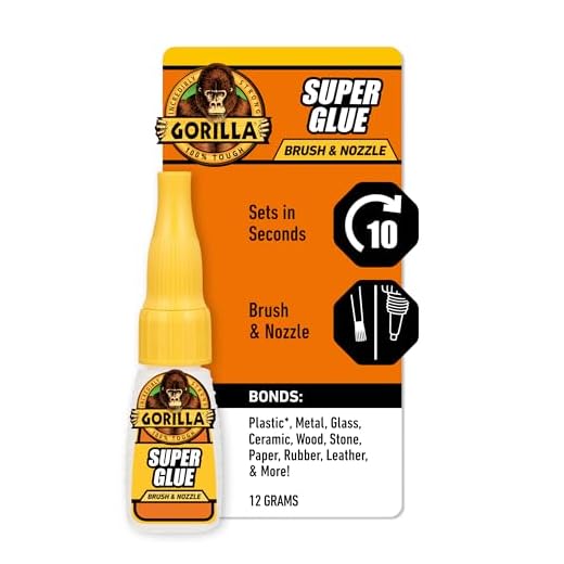Gorilla Super Glue with Brush & Nozzle Applicator, Clear Glue, 12 Gram (Pack of 1) - All Purpose and Fast Setting for Projects and Repairs