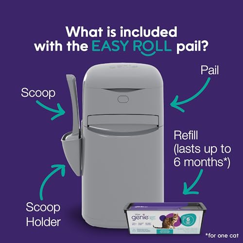 Image of Litter Genie Easy Roll Cat Litter Disposal Pail | Odour Control, Refill Bags & Scoop