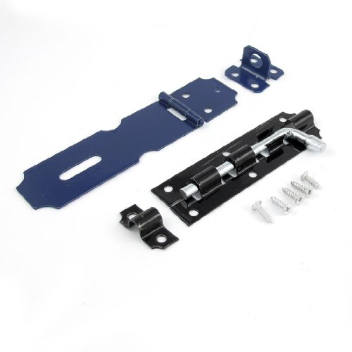 Image of Aexit 2 in Home Hardware 1 Navy Blue Padlock oor Metal Hasp Staple Black Docking Connecting Bolt Set Model:44as387qo458