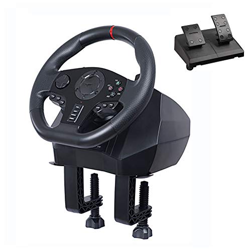 Preisvergleich Produktbild THDFV Spiellenkrad für Rennspiel, Auf PC / PS3 / PS4 anwenden, Rutschfester Spielgriff, 270 ° -900 ° Drehwinkel, Game Controller Doppelte Vibration, USB-Schnittstelle