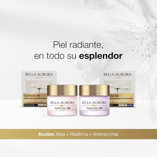 Miniatura 8 de Bella Aurora Crema De Día Antiedad 50 Años, 50 Ml Crema Facial Anti-Arrugas Y Anti-Manchas Tratamiento Facial Hidratante Para Mujer Spf 20 Splendor 10