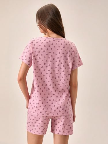 Image of Korean Night Dress || Shorts Set ||Korean Nightsuit || Women Nightwear ||Round Neck Half Sleeve Nightsuit || Loungewear || Everyday Nightdress