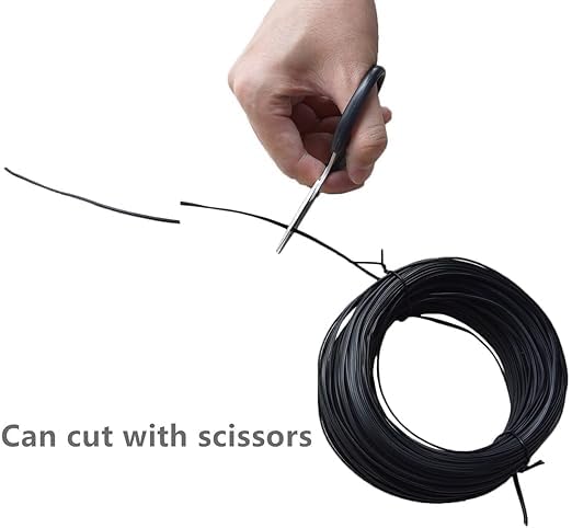 Image of 300 Feet Metallic Twist Cable Roll for Versatile Cable Ties and Garden Ties - Reusable Fastening Solution in Sleek Black Color for Home, Garden, and DIY Projects