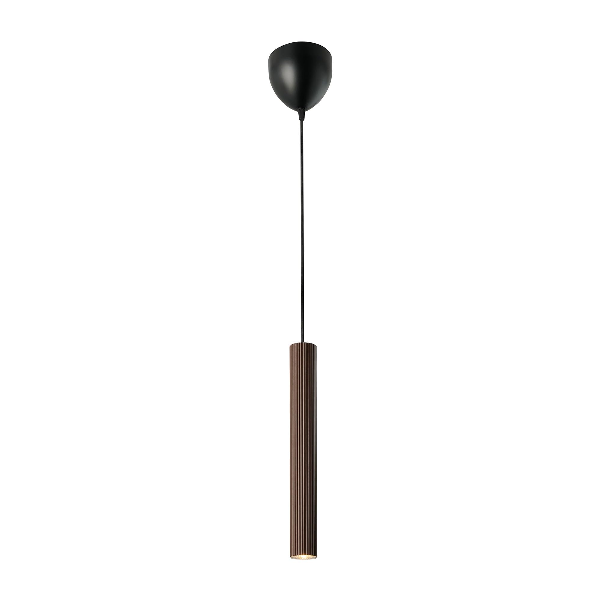 Nordlux Brown Vico Indoor Pendant Light Metal Gu10 Ribbed - Kitchen, Bedroom, Living Room Mains Powered, Ip20