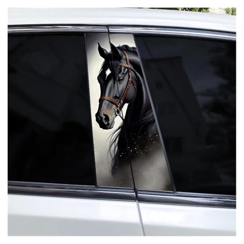 2pcs Running Horse Car B-Pillar Sticker Waterproof Covering Scratches Car