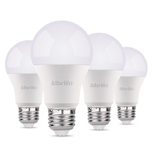 Albrillo A19 Light Bulb E26 LED Bulb 9W, 60 Watt Light Bulbs Equivalent 800 Lumen, Soft White Medium Base Bulb Smart Home Lighting No-Dimmable, 4 Pack