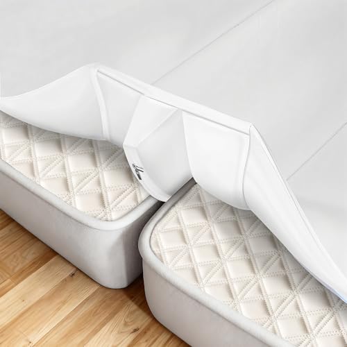 Bisenkud Sheet-Style Bed Bridge Connector for Twin to King Mattresses - Removable Foam Gap Filler with Locking Straps (Also Fits Twin XL/King)​