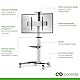 conecto LM-FS02G Pro TV Ständer Standfuß rollbar Universal für Monitor Fernseher LCD LED Plasma mobil mit Rollen höhenverstellbar schwenkbar drehbar 37-70 Zoll (94-178cm) VESA 200x200-600x400mm Alu
