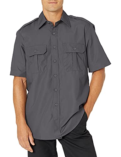 Propper Men's Short Sleeve Tactical Dress Shirt, Dark Grey, Medium #TOP3