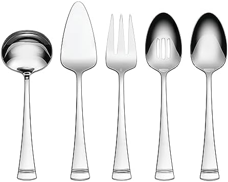 Lenox Silverware Serving Utensils Sets, Portola 5-Piece Hostess S...