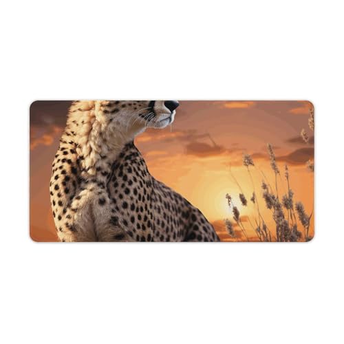 Tapis de souris avec clavier et souris en caoutchouc guépard
