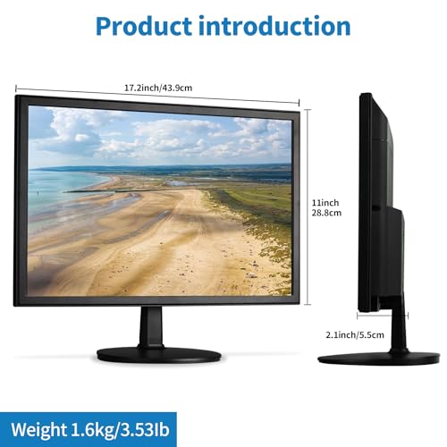 Image of 19 inch 1440x900 PC Monitor Office Monitor HDMI VGA LED Desktop Display Dual Speakers,60Hz,5ms,VESA Mounting,Wide Viewing Angle 170,Brightness 300cd /m,Tilt Adjust,Business Computer Screen