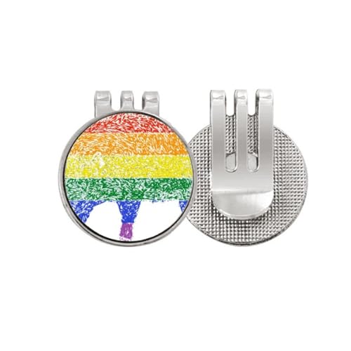 Marcador de golf magnético de esmalte no/no Rainbow Pig con clip de alta resistencia