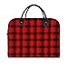 Fashion Shoulder Tote Bag for Unisex with Compartments, Reusable Red Black Buffalo Check Plaid Pattern Crossbody Bags, Handbag Easy to Clean