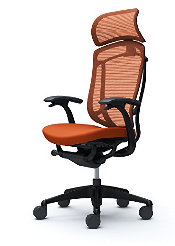 オカムラ オフィスチェア コンテッサ セコンダ 固定肘 エクストラハイバック 座:クッション オレンジレッド CC47MR-FPD8