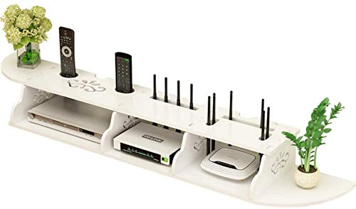 2-stufiger moderner schwimmender Regal-TV-Konsolen-TV-Ständer für Set-Top-Boxen/WLAN-Router/Fernbedienungen/DVD-Player/Spielekonsolen,