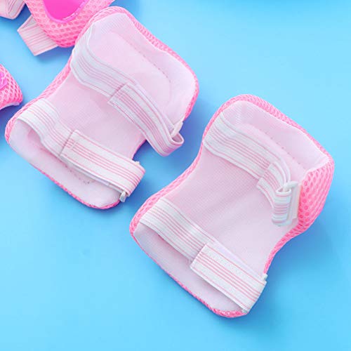STOBOK 7 Pcs Crianças Joelheiras Cotoveleiras Conjunto de Capacete de Patinação Criança Equipamentos