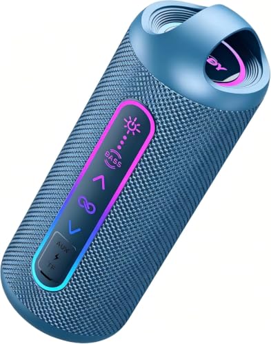 Wilody Portable Bluetooth Speaker, 20W Powerful Sound with EQ Modes, IPX6 Waterproof, 20H Playtime, Bluetooth 5.4, TWS, LED Lights, Portable Wireless Speakers for Home Party Camping Beach Outdoor
