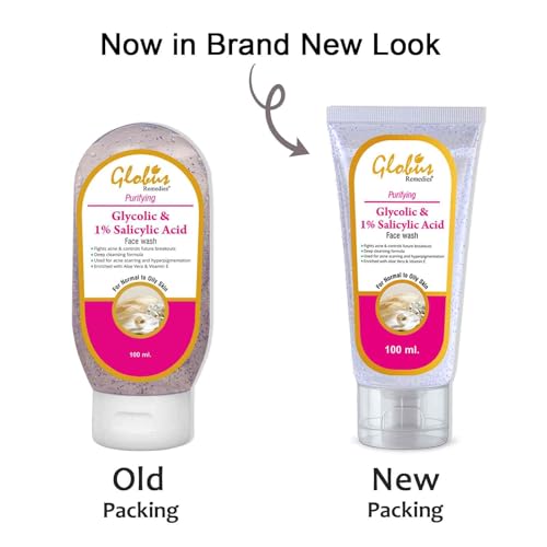 Image of Globus Remedies Glycolic & 1% Salicylic Acid Face wash For Acne Control - 100 ml